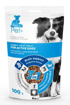 Pochoutka Pet+ 3v1 pes DOGS ACTIVE králičí 100g PRODEJNA