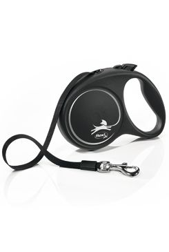 Vodítko FLEXI Black Design S pásek 5m/15kg stříbrná