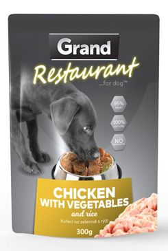 GRAND kaps. deluxe pes Restaur. kuřecí, zel. 300g PRODEJNA