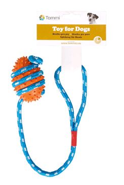 Hračka pes granát ježatý na šnůře 45cm PRODEJNA