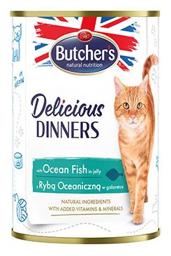 Butcher's Cat Delic.Dinners moř.ryby v želé konz.400g