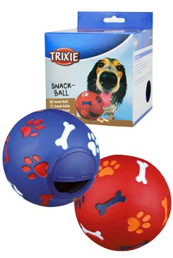 Hračka pes Míč na pamlsky pro střed.psa 11cm plast TR