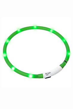Obojek USB Visio Light LED nabíjecí 70cm zelený KAR