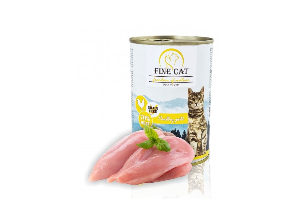 Fine Cat FoN konzerva pro kočky drůbeží 70% masa Paté 400g