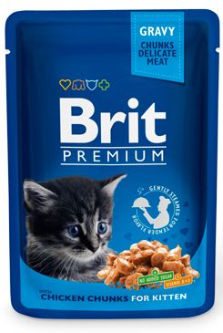 Brit Premium Cat kapsa Chicken Chunks for Kitten 100g PRODEJNA