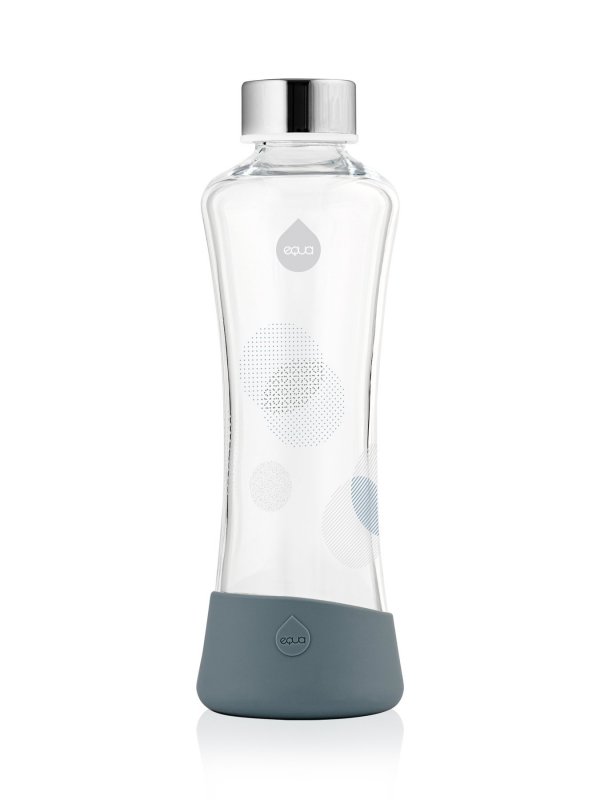 EQUA skleněná lahev Metallic Silver 550 ml