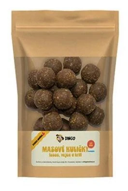 DINGO masové kuličky losos, vejce a krill 24mm/150g PRODEJNA