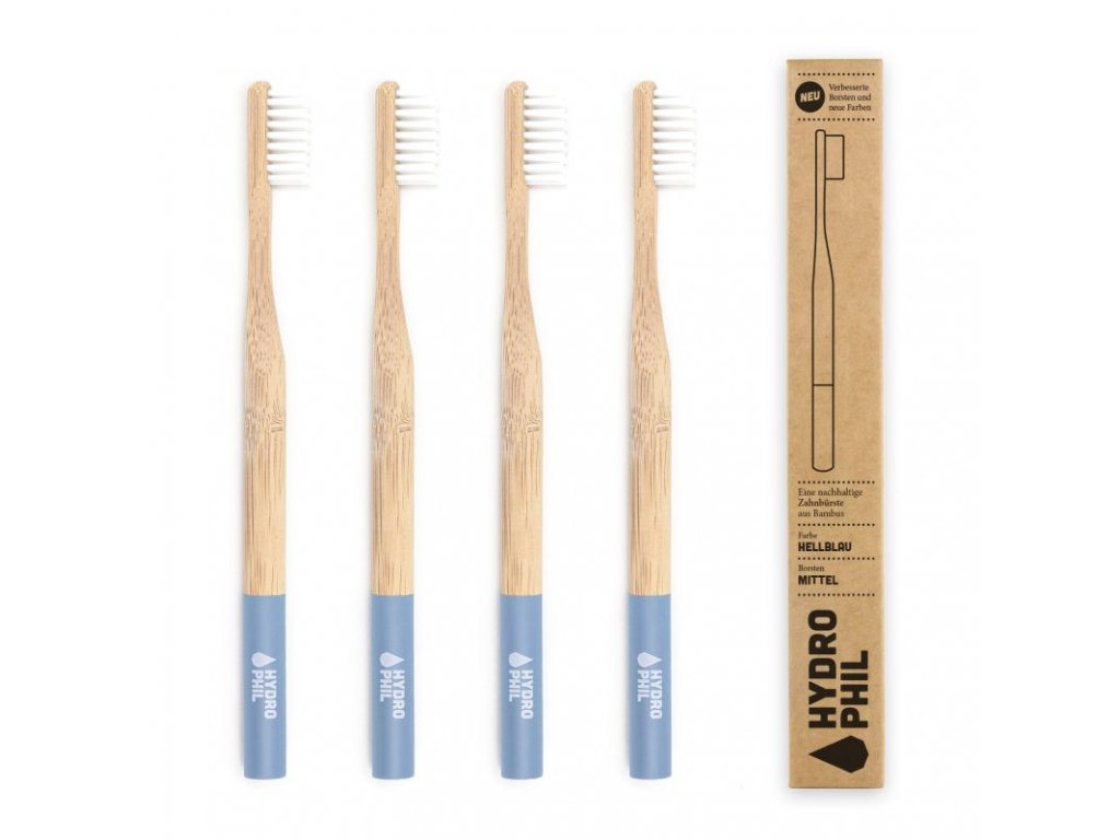 Hydrophil Bambusový kartáček (medium) - modrý - 100% z obnovitelných zdrojů