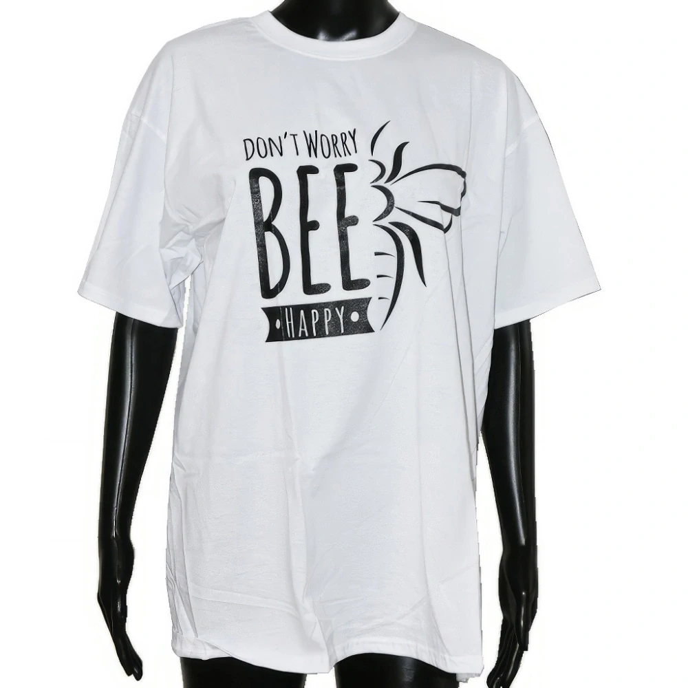 Včelařské tričko ApiSina Bee happy, bílé