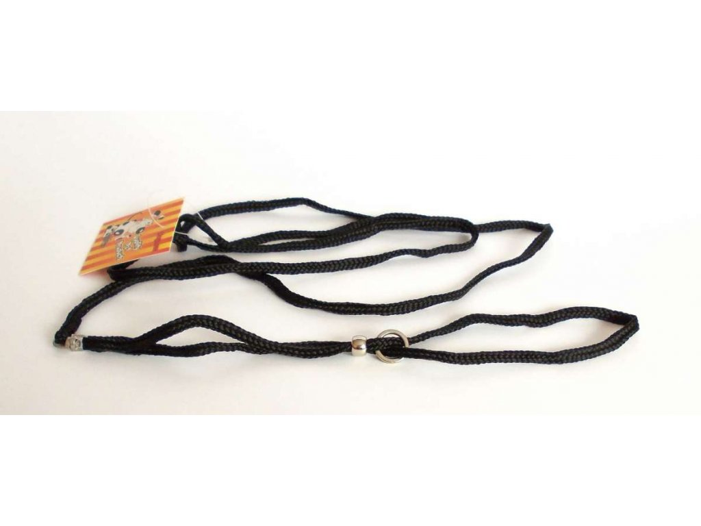 Předváděcí vodítko ploché černé/bílé 7mm x 120cm AKCE