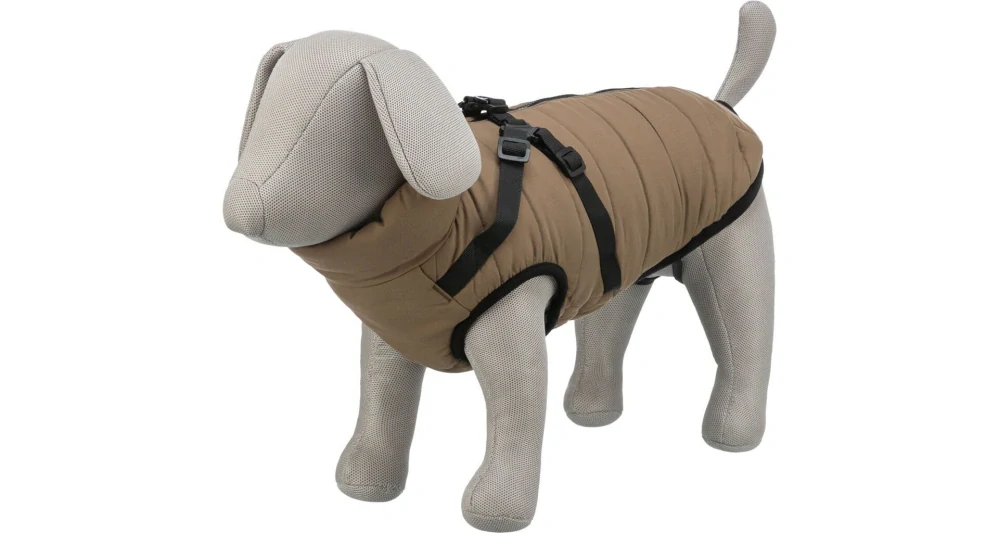 Zimní bunda PIROU s postrojem, písková S: 33cm, hruď: 46-50cm, krk: až 36cm PRODEJNA