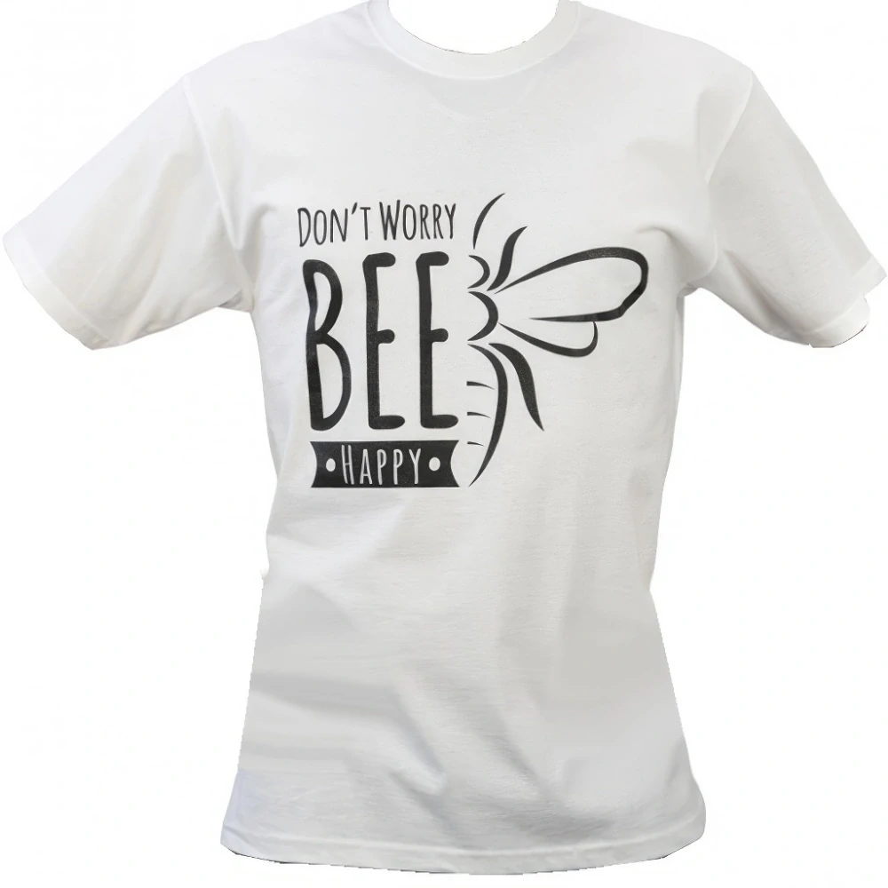 Včelařské tričko ApiSina Bee happy, bílé