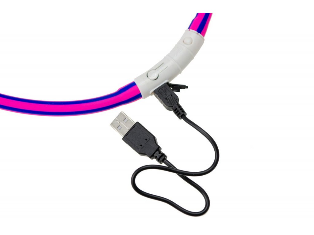 Visio Light svítící obojek 20-35cm Karlie oranžový