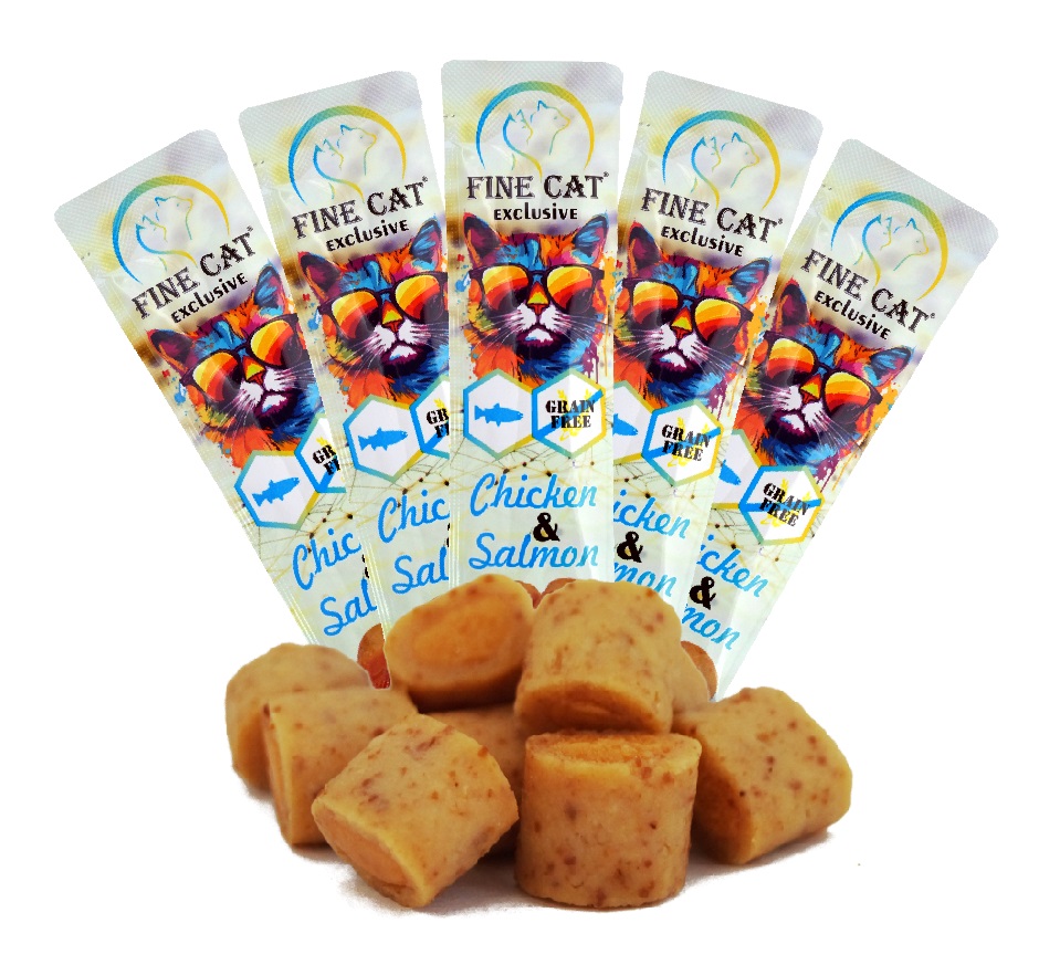 Fine Cat Exclusive Soft Roll svačinka pro kočky KUŘECÍ S LOSOSEM 5x10g PRODEJNA