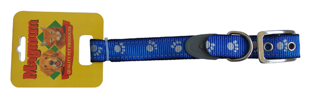 Obojek reflexní s tlapkou - kov. spona 25mm x 65cm