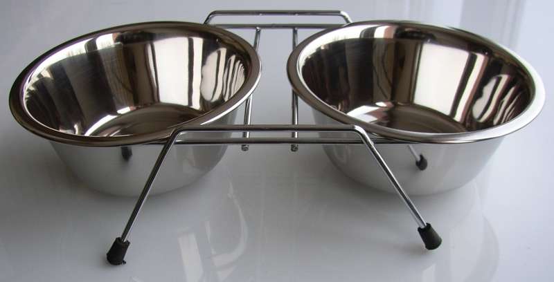 Nerezové misky dvojité ve stojánku 2x0,25l