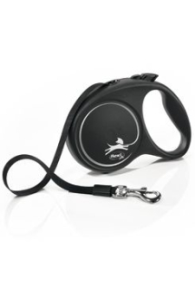 Vodítko FLEXI Black Design S pásek 5m/15kg stříbrná