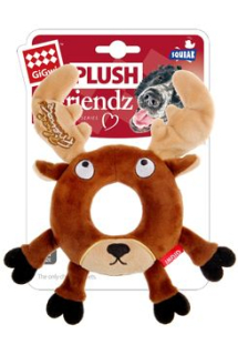 Hračka pes GiGwi Plush Friendz sob s kroužkem