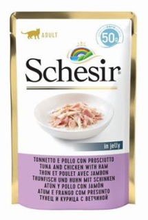 Schesir Cat kapsa Adult tuňák/kuře/šunka 50g PRODEJNA