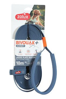Vodítko pes BIVOUAK ploché,silik.15mm/10m modrá Zolux