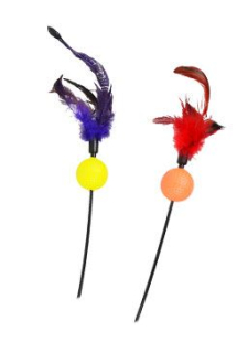 Hračka kočka Udice s peřím a míčkem PRODEJNA