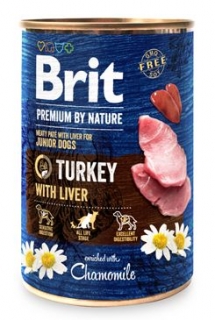 Brit Premium Dog by Nature  konz Turkey & Liver 400g 