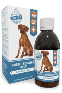 Biotin s boswelií sirup pro psy TOPVET 200ml prodejna