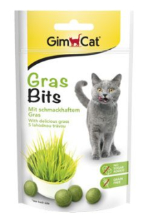 Gimcat GRAS BITS tabl. s kočičí trávou 40g prodejna EXP 2024/10