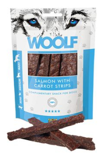 WOOLF pochoutka salmon with carrot strips 100g PRODEJNA