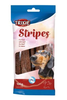Pochoutka Snack STRIPES hovězí pro psy 10ks/100g TR