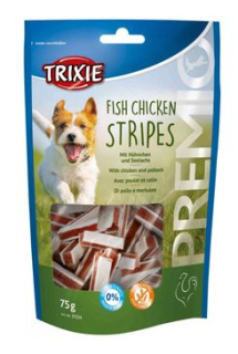 Pochoutka Premio FISH CHICKEN STRIPES pro psy 75gTR