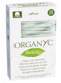 Organyc Vatové tyčinky do uší (200 ks) - z biobavlny a recyklovaného kartonu