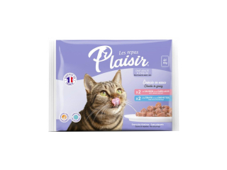 Plaisir cat Kapsa Multipack pro dospělé i kastrované kočky 4x85g (2xlosos, 2xpstruh)