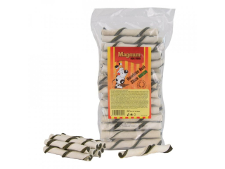 Magnum Rawhide roll stick GREEN/WHITE 5" 12,5cm 40ks