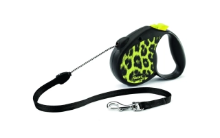 Vodítko FLEXI Safari leopard M lanko 5m/20kg žlutá PRODEJNA