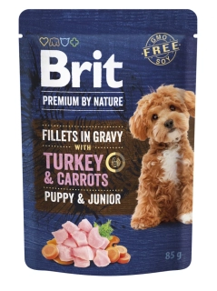Brit Premium Dog Puppy Fillets Gravy Turkey&Carrots85g prodejna