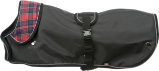 Kabátek HERMY 2v1, střih jezevčík, černá/červená XS: 28 cm, hruď: 34-40 cm, krk: 20-26 cm