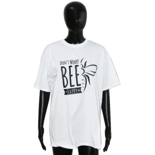 Včelařské tričko ApiSina Bee happy, bílé