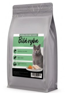 Blančeta - GRAIN FREE sterilizované kočky Bílá ryba s kaviárem ze sleďů 1,5kg