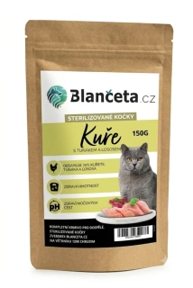 Blančeta - GRAIN FREE sterilizované kočky Kuře s tuňákem a lososem 150g