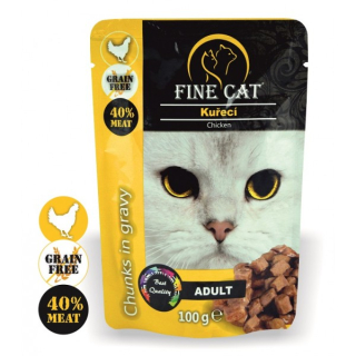 Fine Cat kapsička Grain-Free Adult kuřecí v omáčce 100g PRODEJNA
