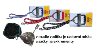 Vodítko splétané reflexní s cest. miskou a sáčky 10mm x 120cm AKCE