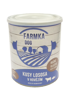 FARMKA DOG masová konzerva s lososem 800g
