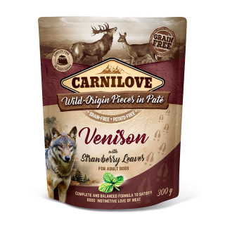 Carnilove Dog Pouch Paté Venison with Strawberry Leaves 300g