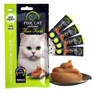 Fine Cat Exclusive Krémová svačinka pro kočky TUŇÁK 4x15g PRODEJNA