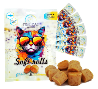 Fine Cat Exclusive Soft Roll svačinka pro kočky KUŘECÍ S LOSOSEM 5x10g PRODEJNA