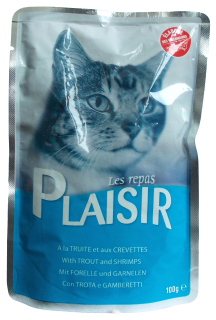 Plaisir Cat kapsička pstruh + krevety 100g obchod